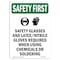 Signmission OSHA Sign, Glasses And W/ Symbol, 14in X 10in Rigid Plastic, 10" W, 14" H, Portrait OS-SF-P-1014-V-11299 - alternate 1